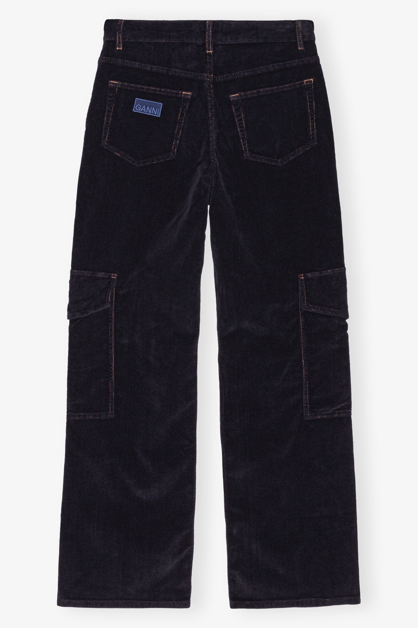 BLUE WASHED CORDUROY CARGO PANTS - 6