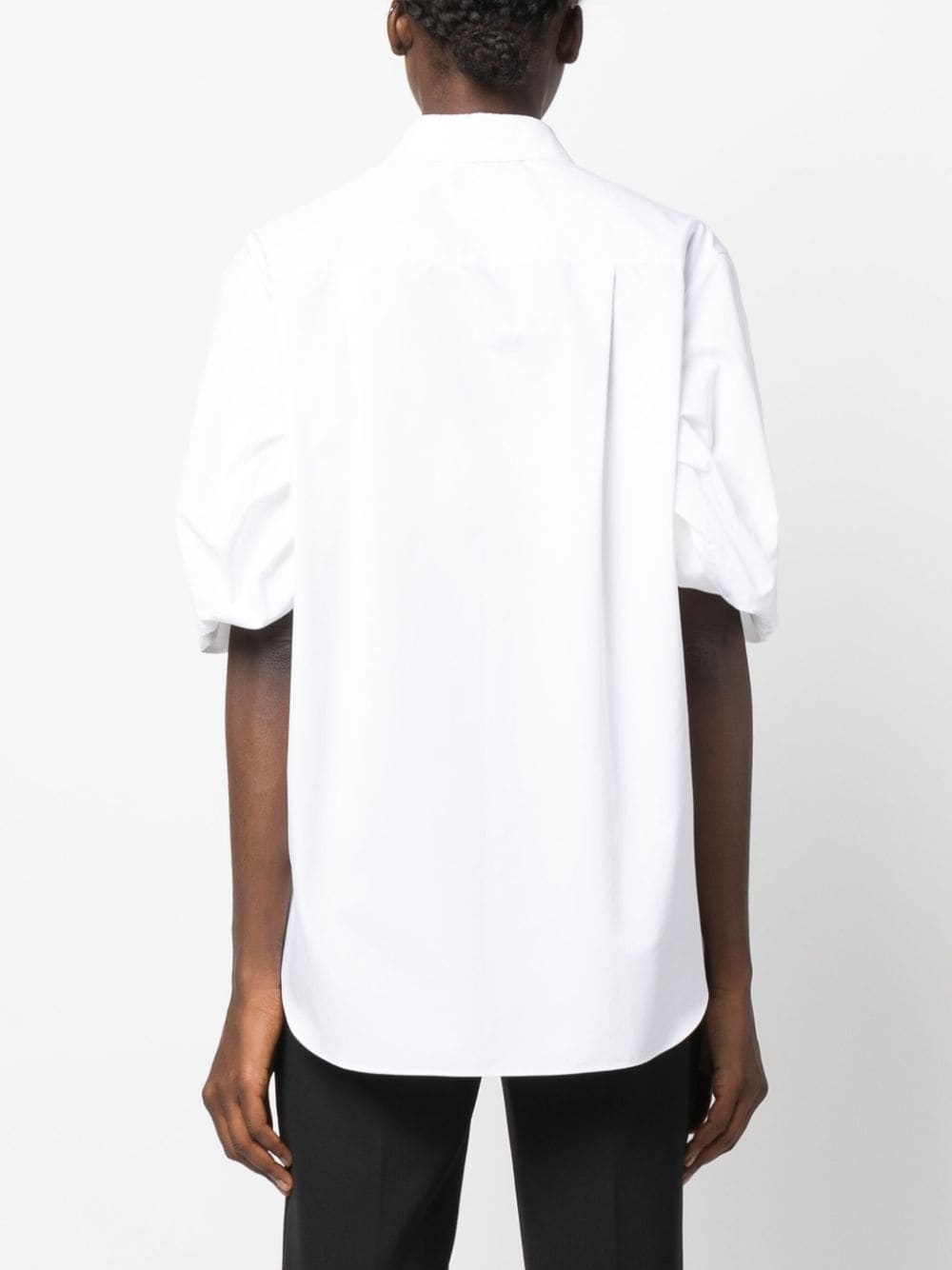 puff-sleeve cotton shirt - 4