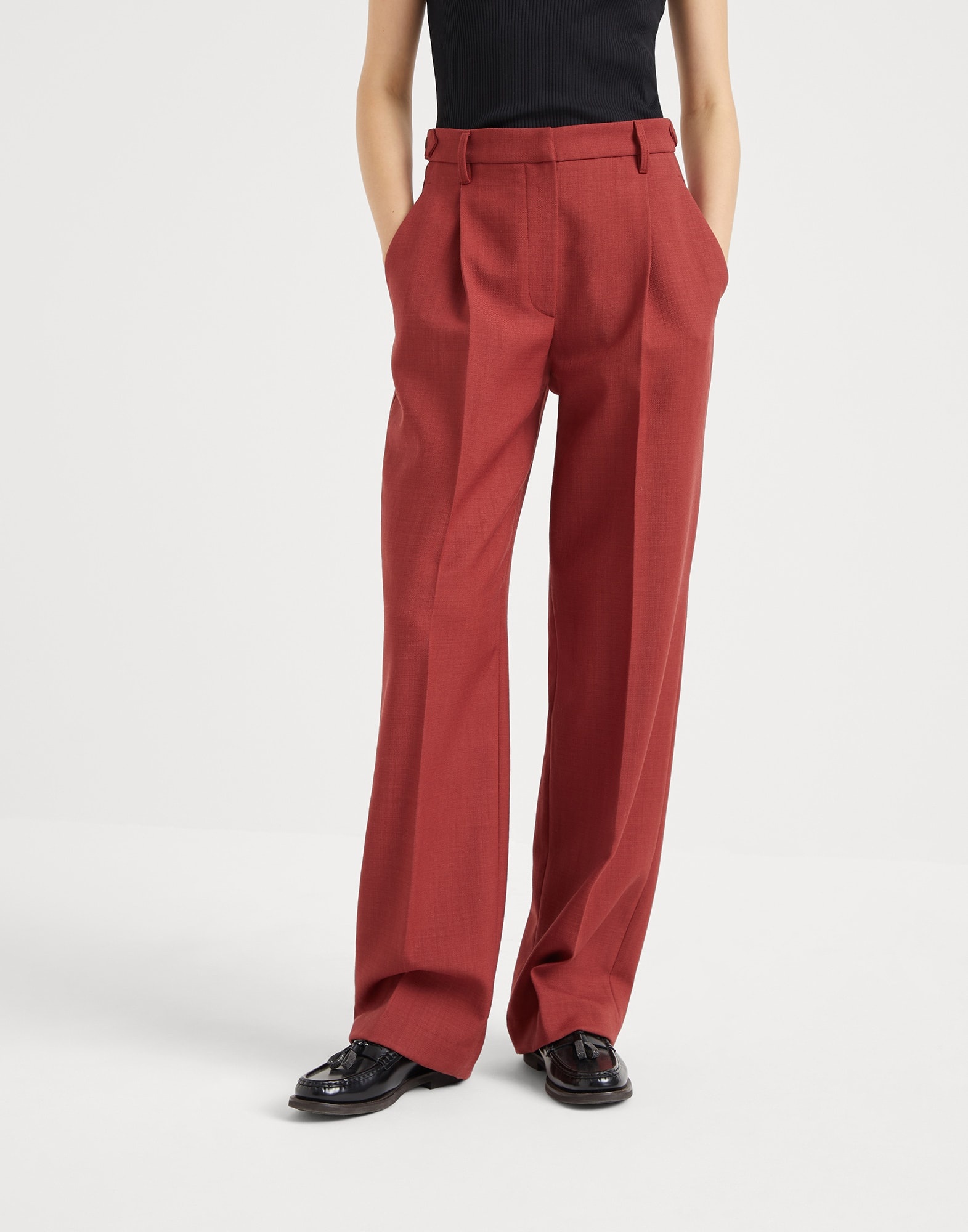 Malfilé virgin wool twill relaxed tailored trousers - 1