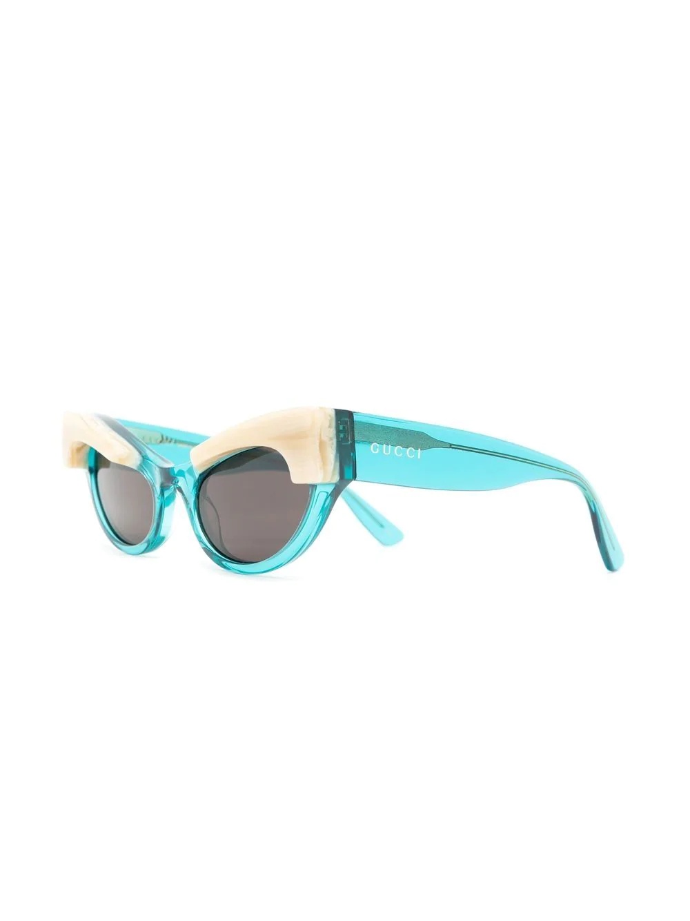 cat-eye horn-effect rim sunglasses - 2