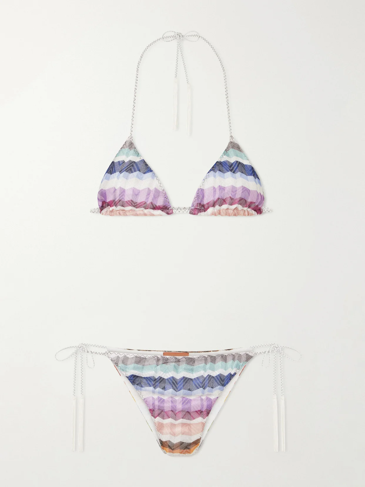 Striped Tasseled Bikini - 1
