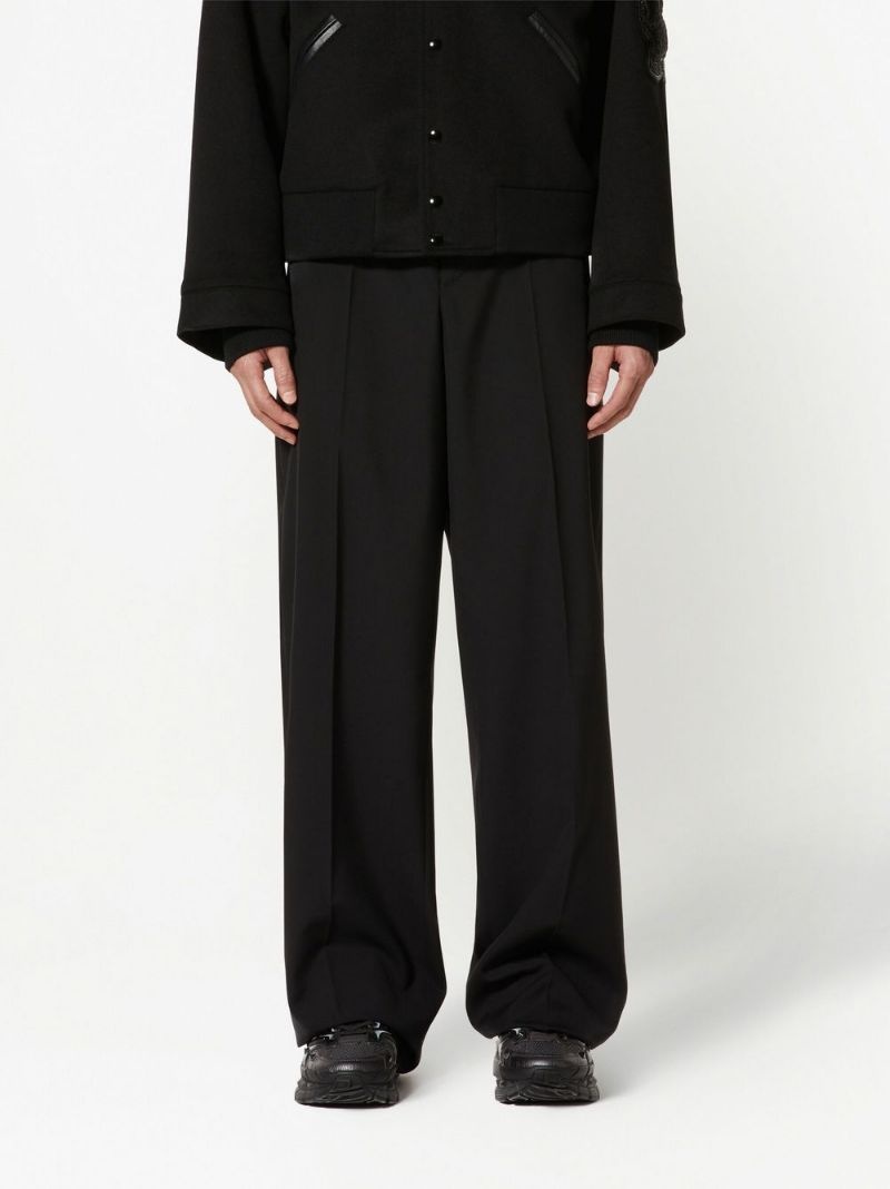 wide-leg wool trousers - 4