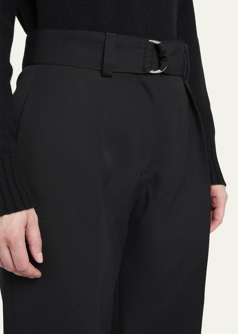 40 Pleated Belted Straight-Leg Split-Hem Trousers 5