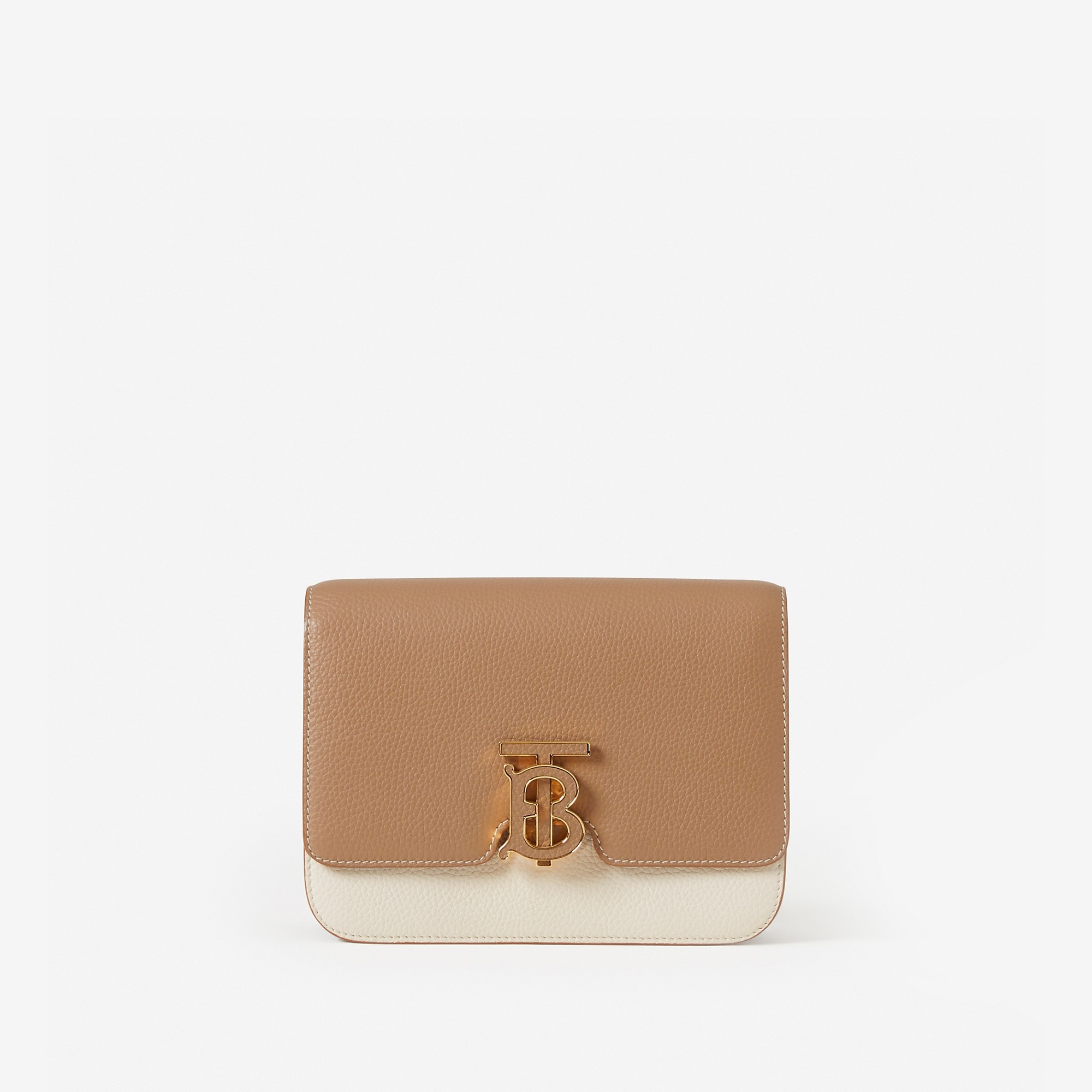 Small Two-tone Leather TB Bag - 1