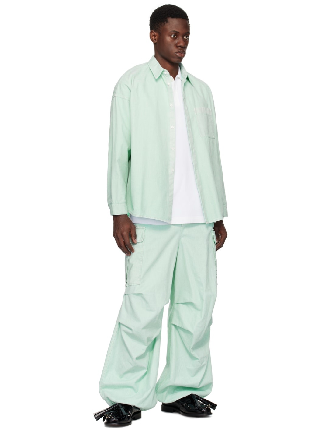 Blue Garment-Dyed Denim Cargo Pants - 4