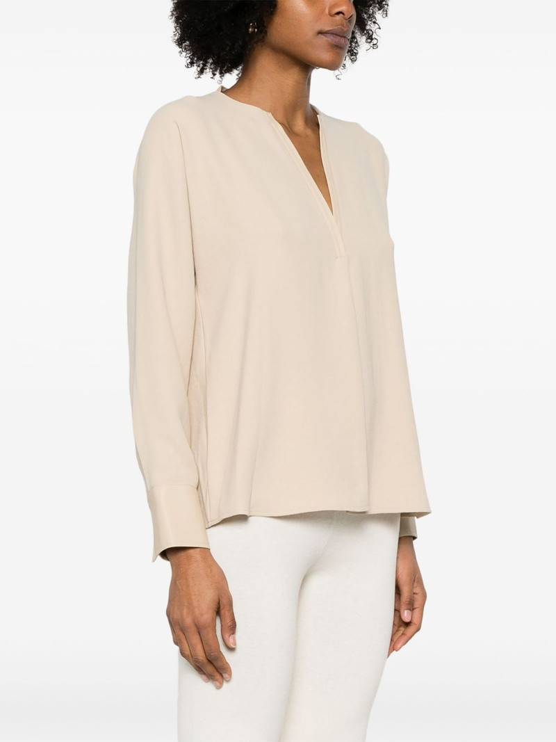 faux leather-trim blouse 3