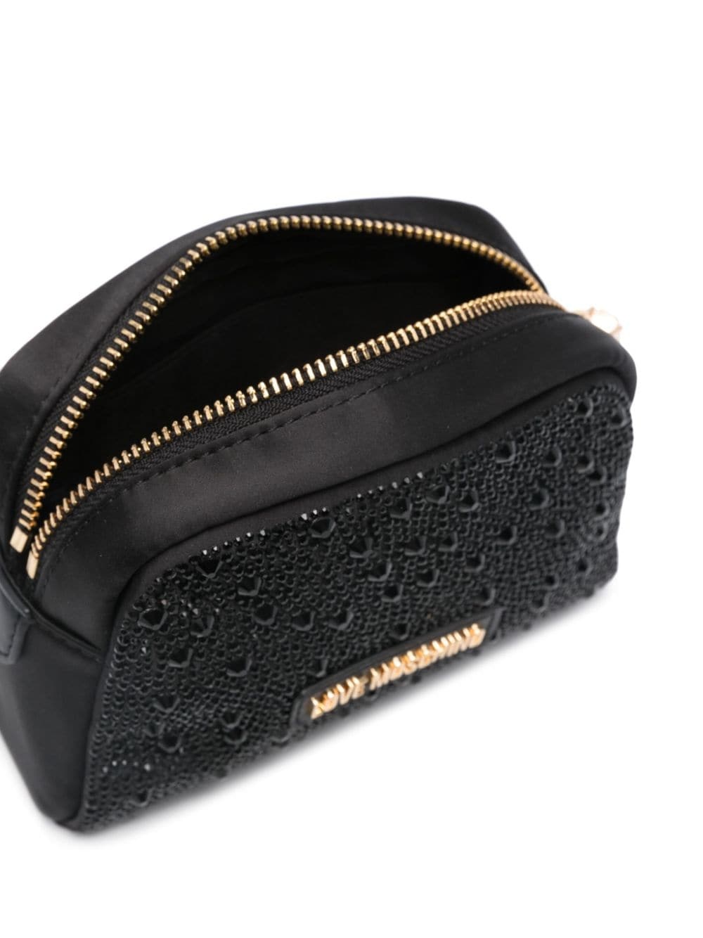 crystal-embellished satin make-up bag - 4