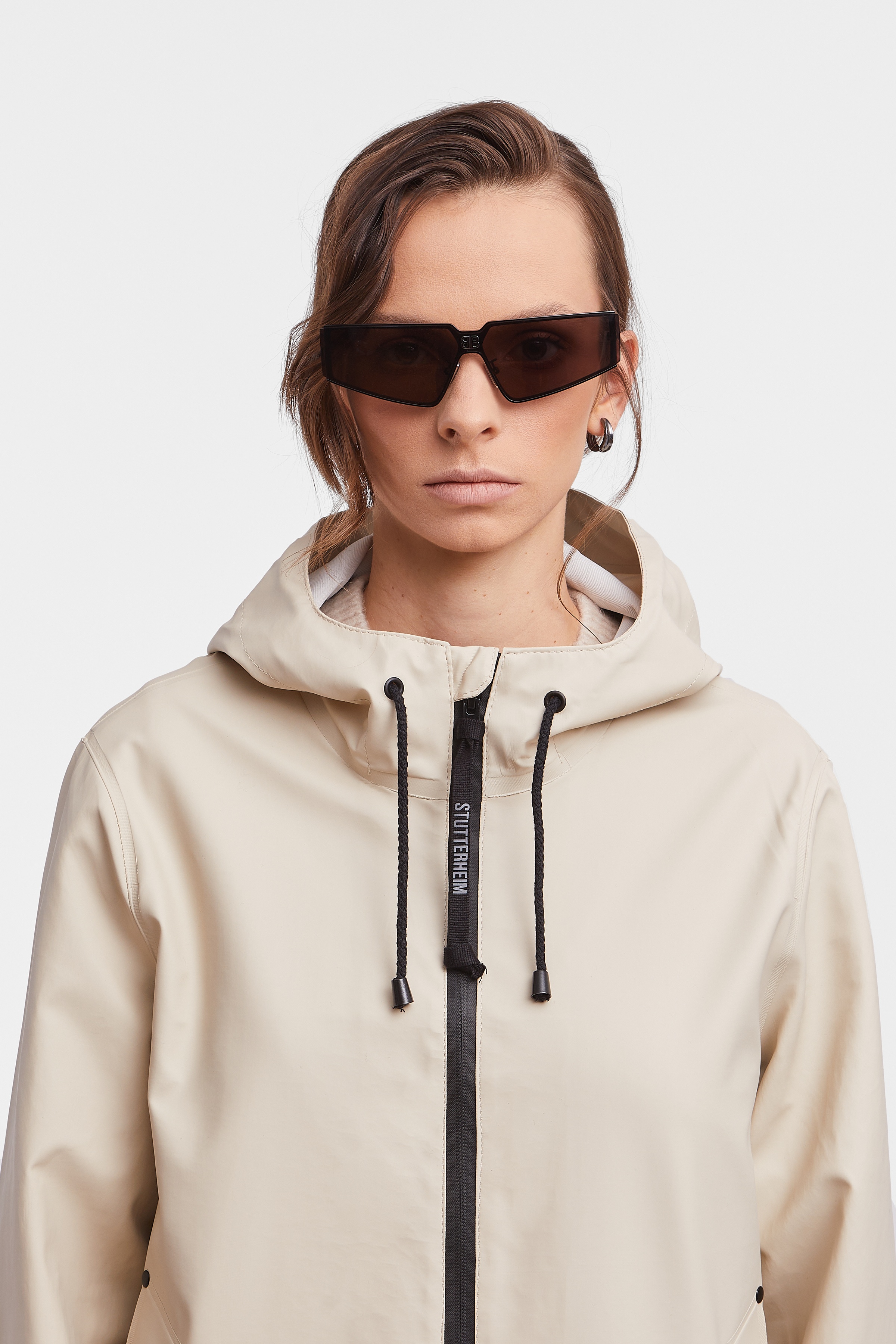 Stockholm Lightweight Zip Women Raincoat Oyster - 7