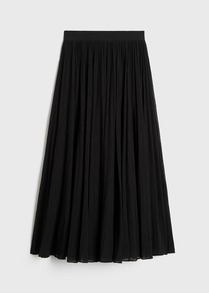 Crinkled plissé skirt black 1