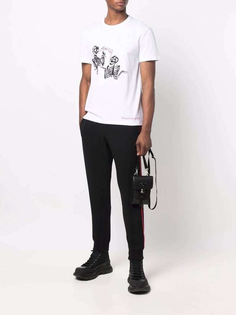 Alexander McQueen skeleton logo-print T-shirt outlook
