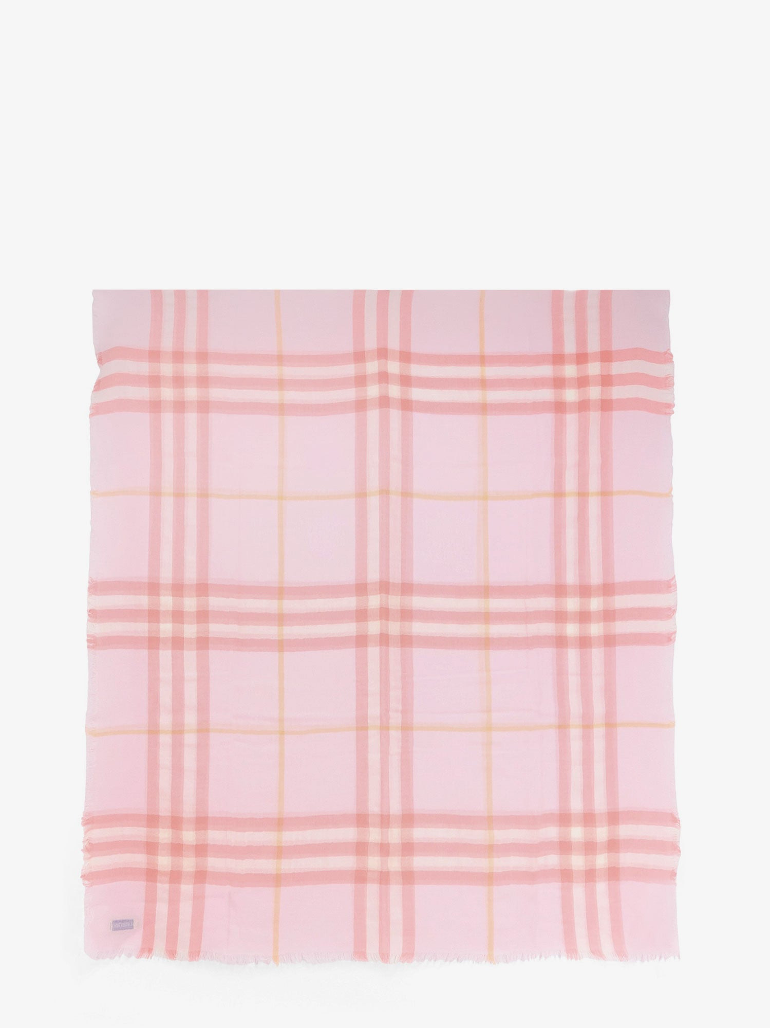 Wool Scarf With Burberry Check Motif - 1