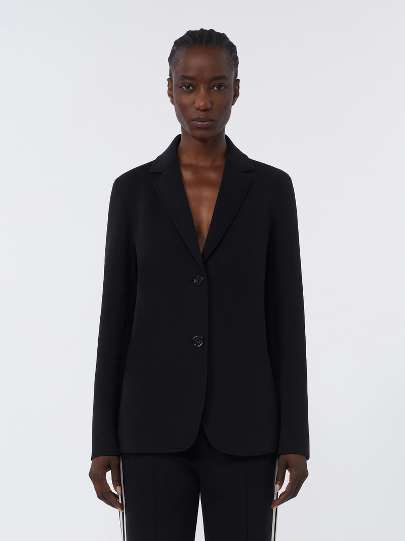 ATOLLO Single-breasted scuba jersey jacket - BLACK 3