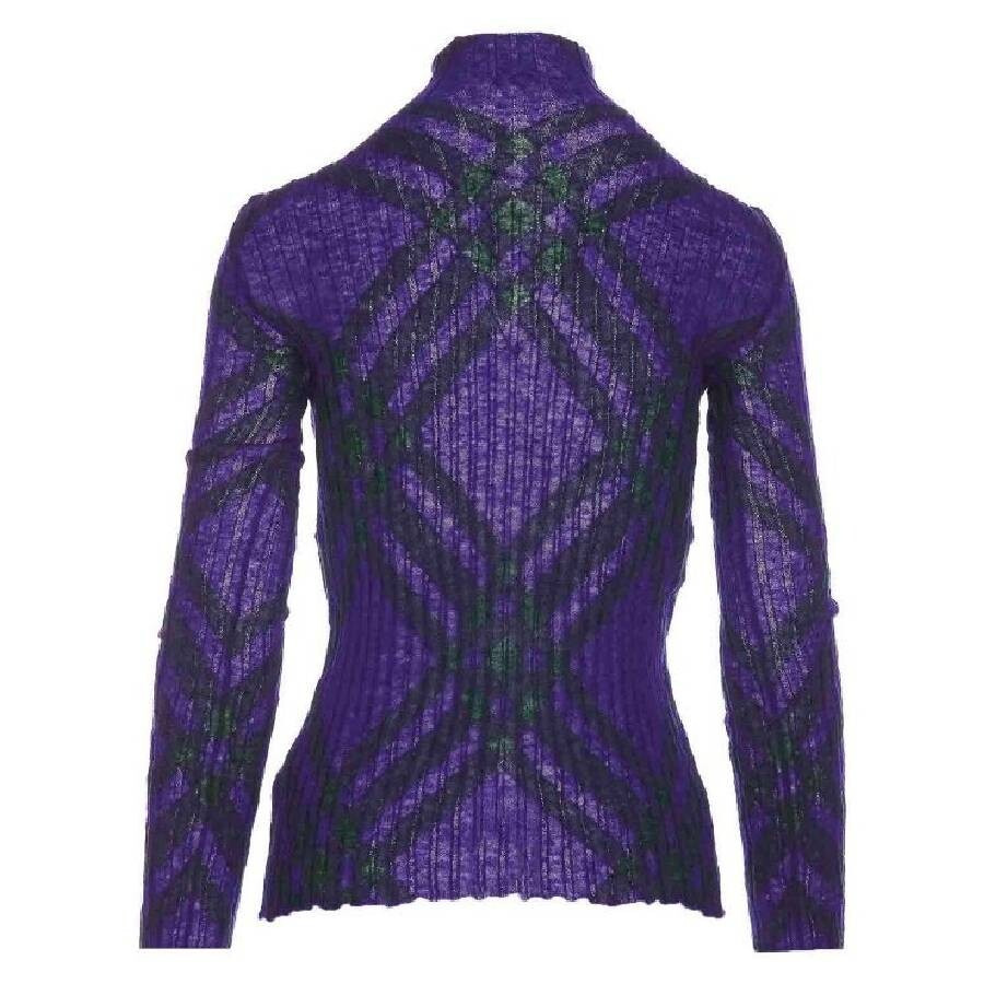 Burberry Check Pattern Long Sleeve Sweater - 6