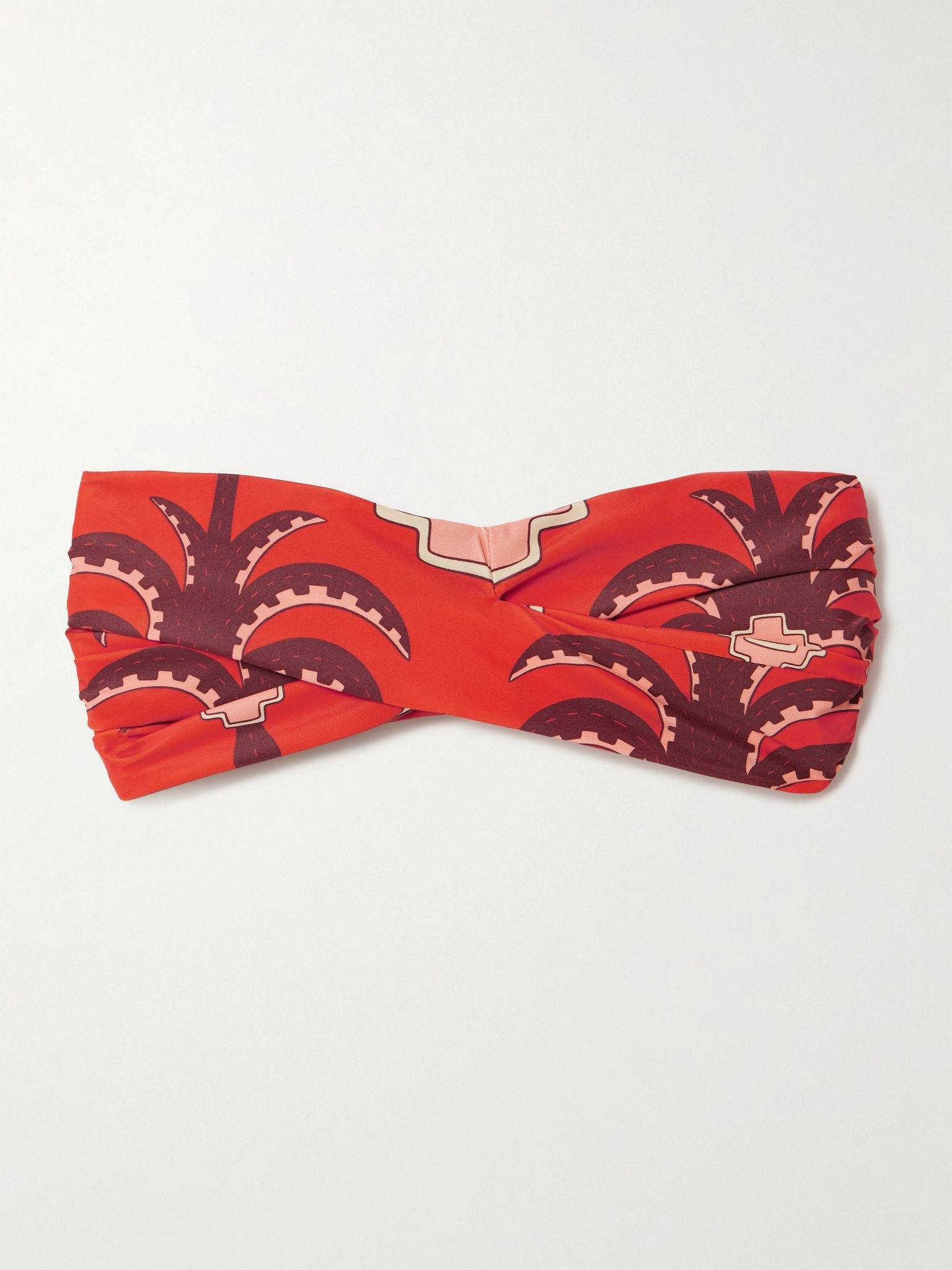 Sea Sprite strapless twist-front recycled bikini top Red - 1