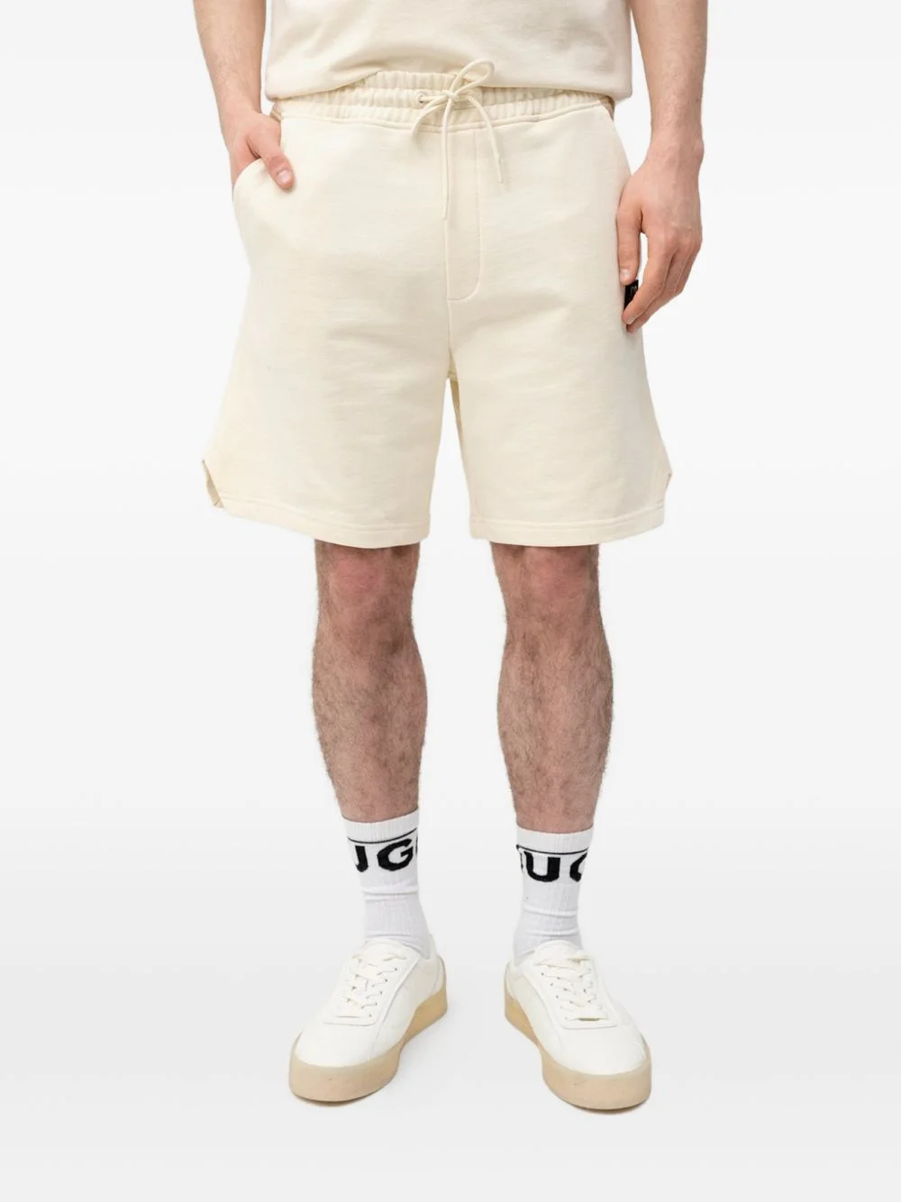 drawstring-fastening logo-patch shorts - 1
