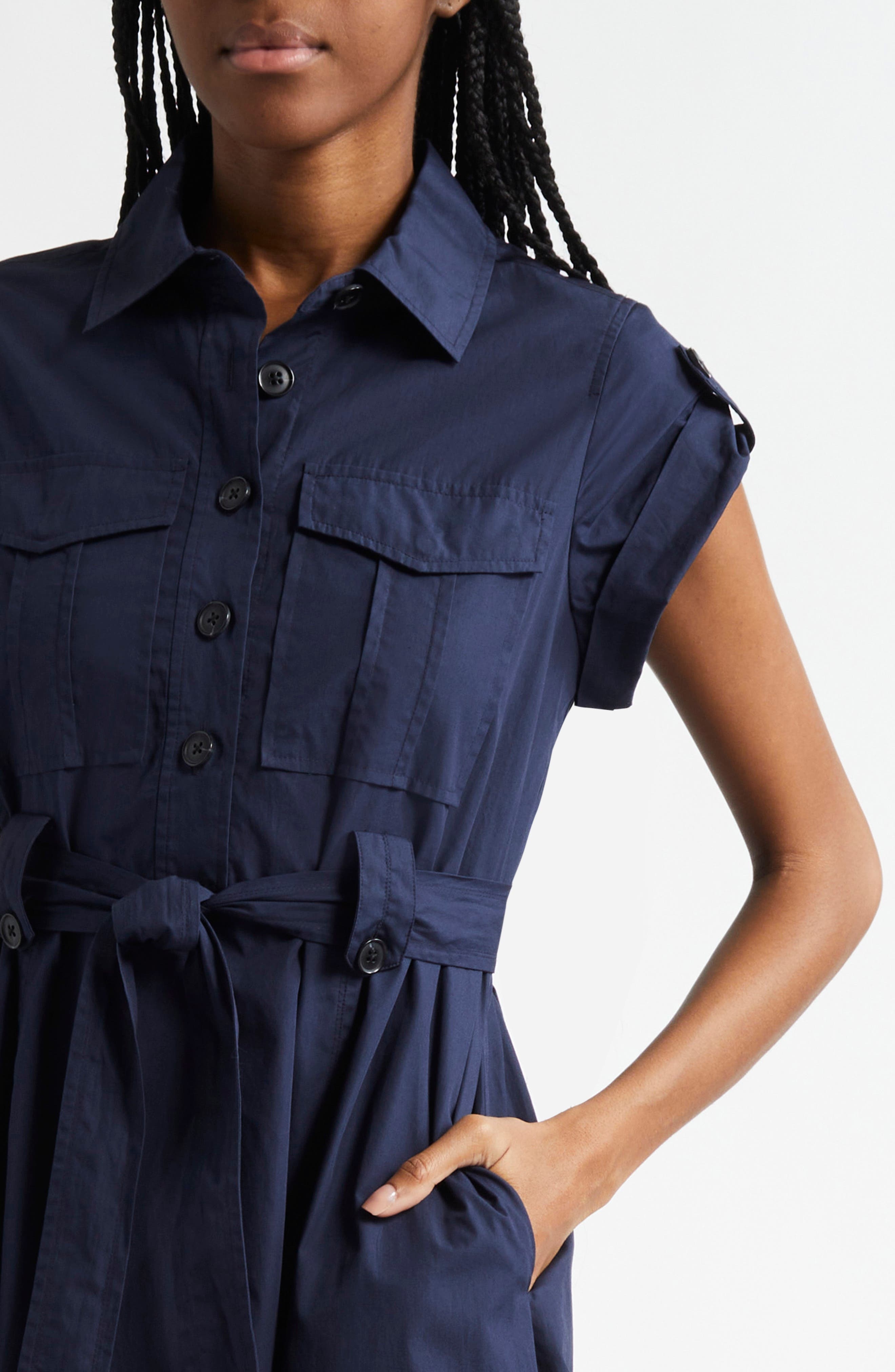 Derek Lam 10 Crosby Kayla Belted Shirtdress in Night Sky at Nordstrom - 4