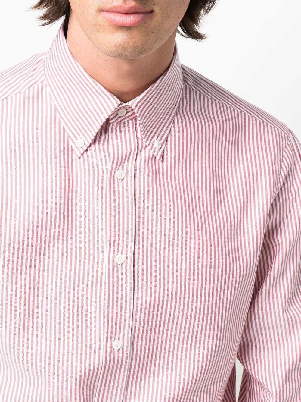 stripe-print button-down shirt - 5