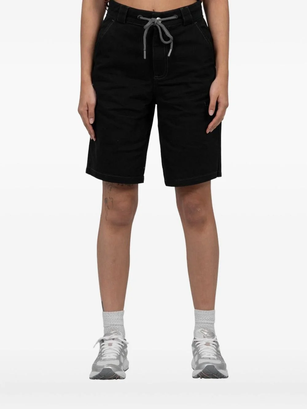 embroidered drawstring shorts - 1