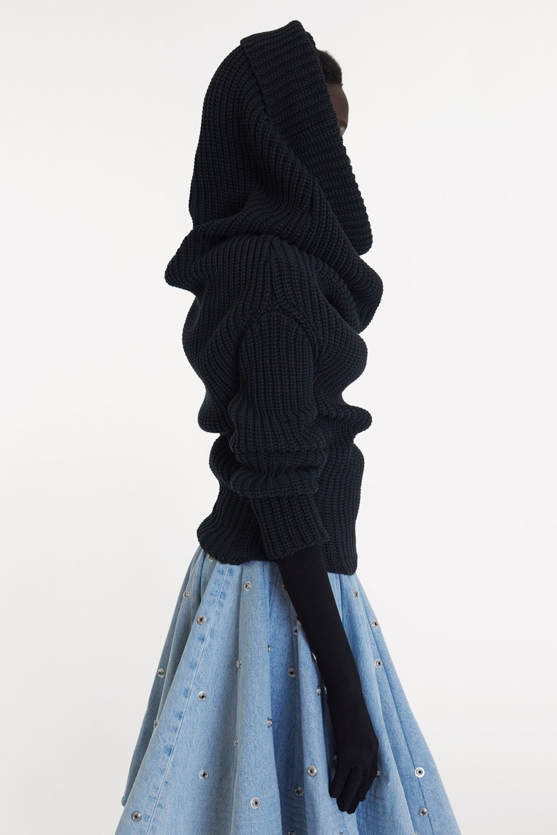 A.W.A.K.E. MODE KNIT SNOOD TOP WITH GLOVES BLACK outlook