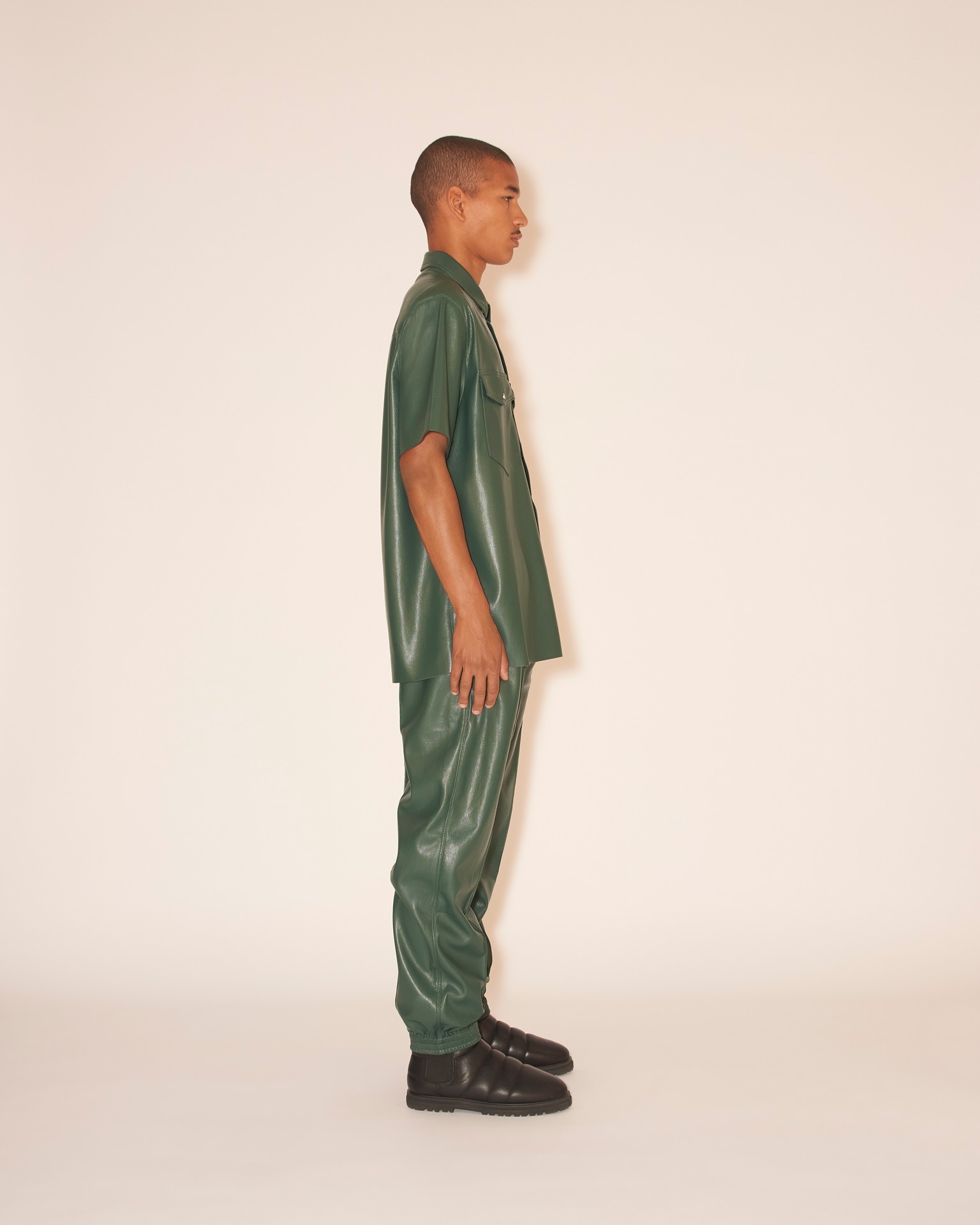 ADAM - OKOBOR™ alt-leather shirt - Pine green - 4