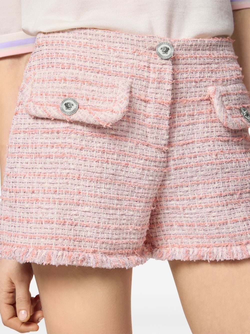 tweed mini shorts - 5