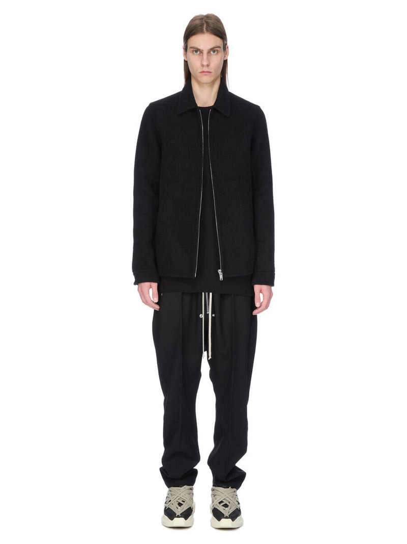 Rick Owens Brad Webbing-Trimmed Double-Faced Cashmere Bomber Jacket Black outlook