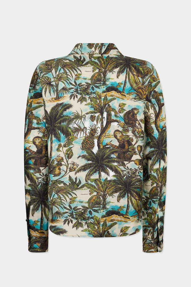 DSQUARED2 MONKEY PRINT NOTCH COLLAR SHIRT outlook