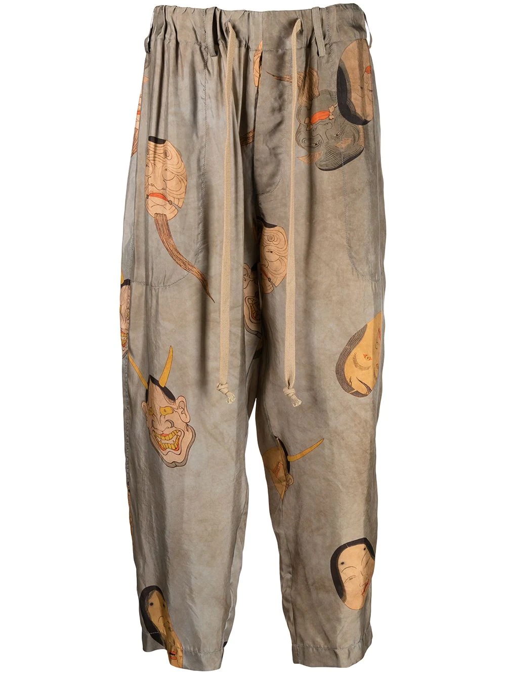 graphic-print drawstring trousers - 1