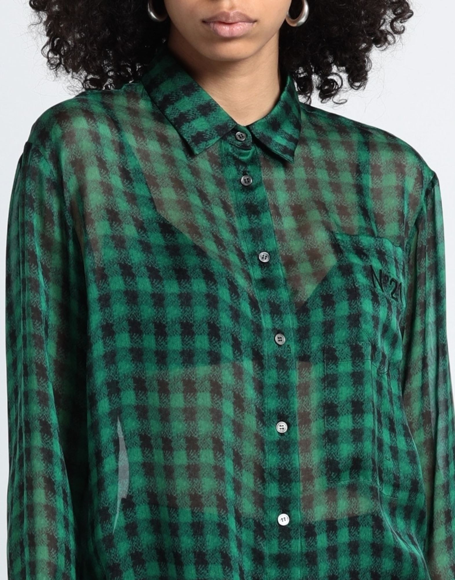 Green Women's Checked Shirt - 4