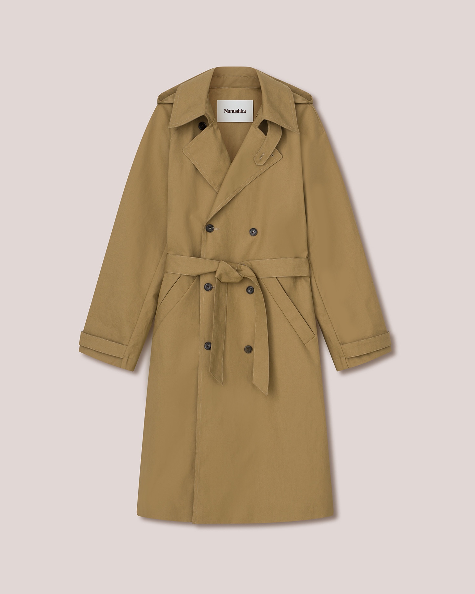 LOAN - Hooded trench coat - Khaki - 1