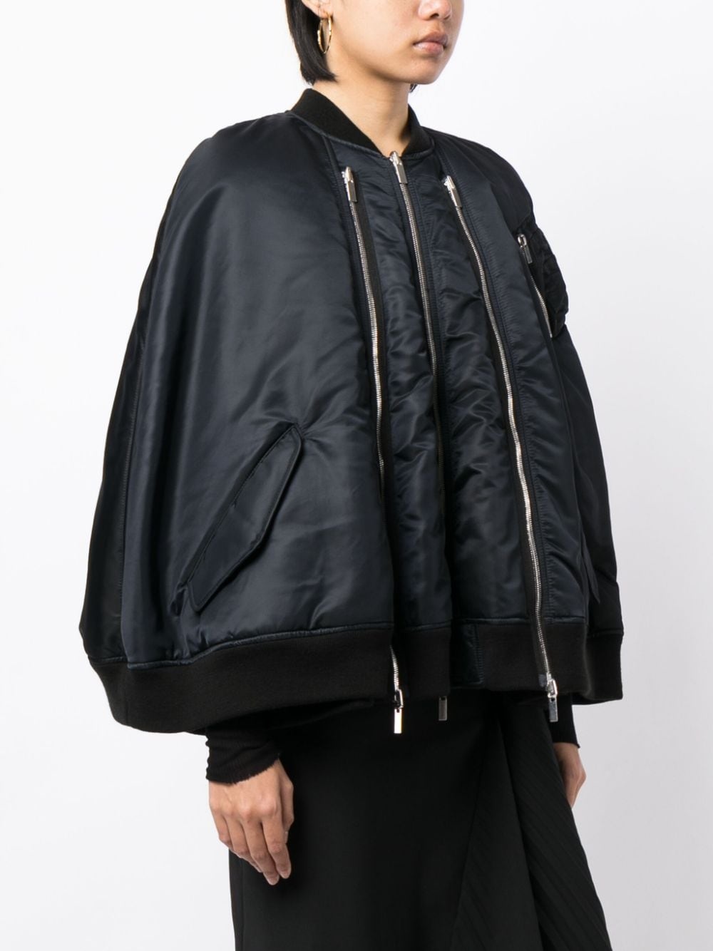 zipped padded cape - 3