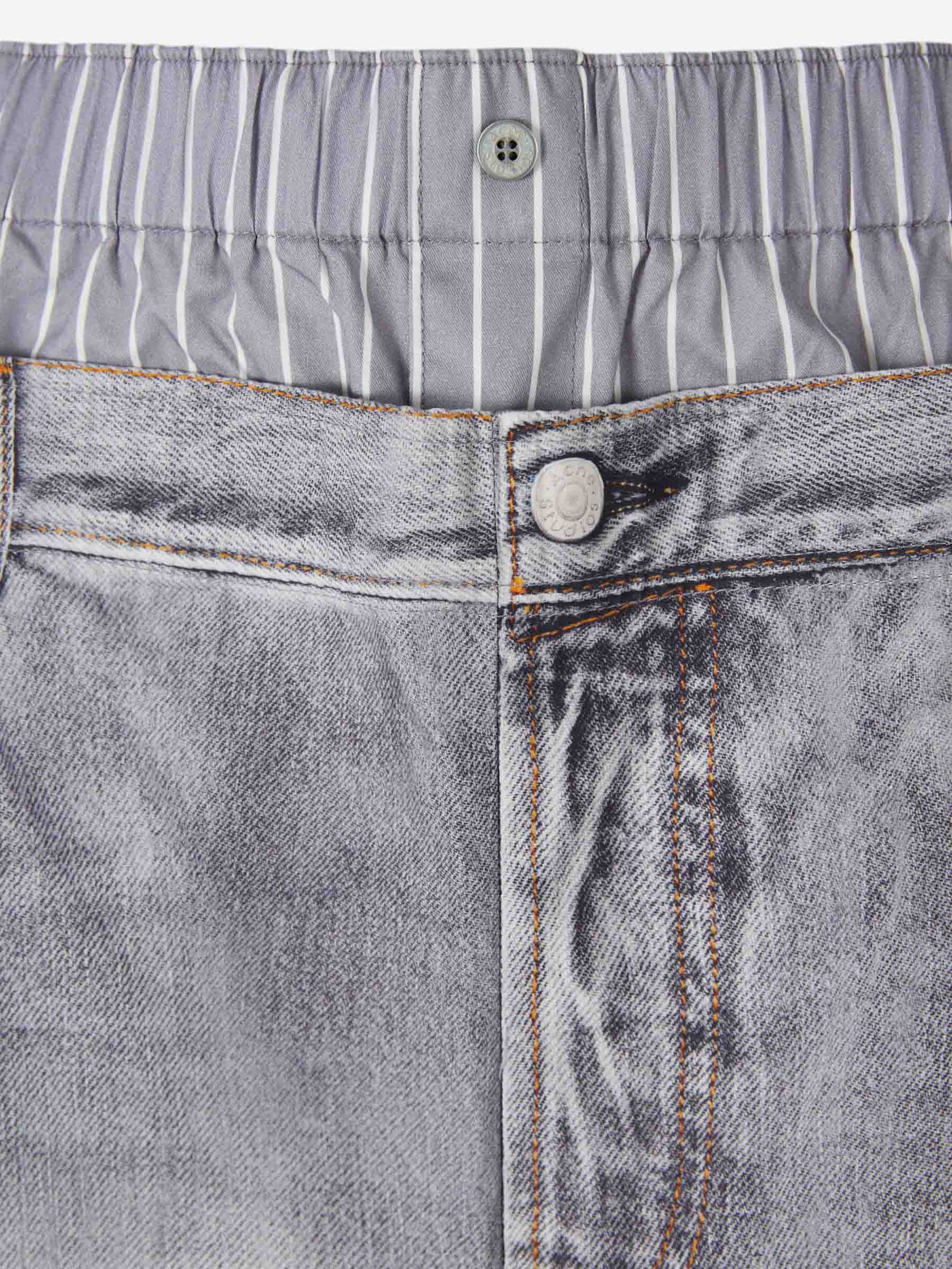 PRINTED TROMPE L'OEIL PANTS - 5