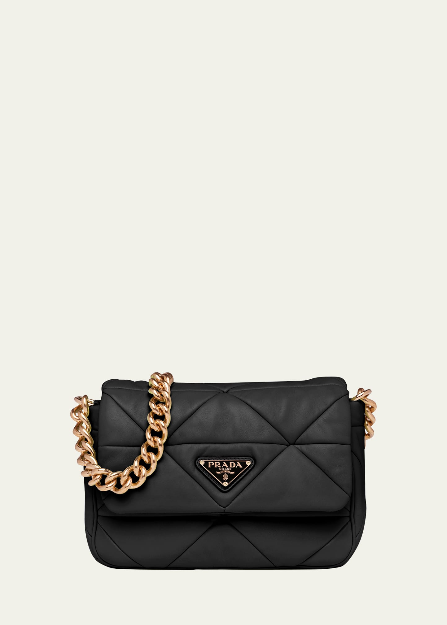 System Triangle Quilted Napa Mini Shoulder Bag - 1