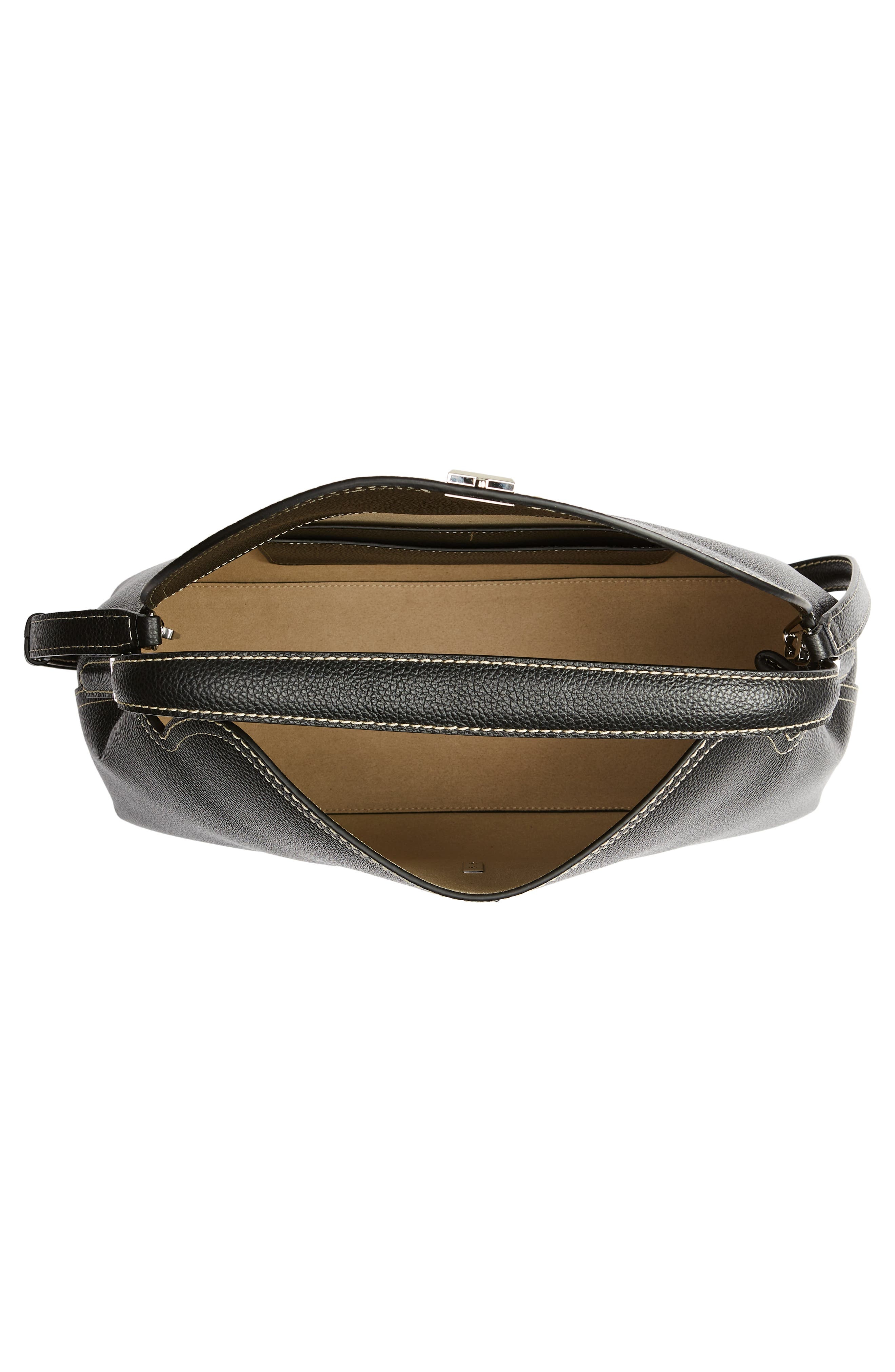 TOTEME T-Lock Curved Leather Shoulder Bag in Black 001 at Nordstrom - 6