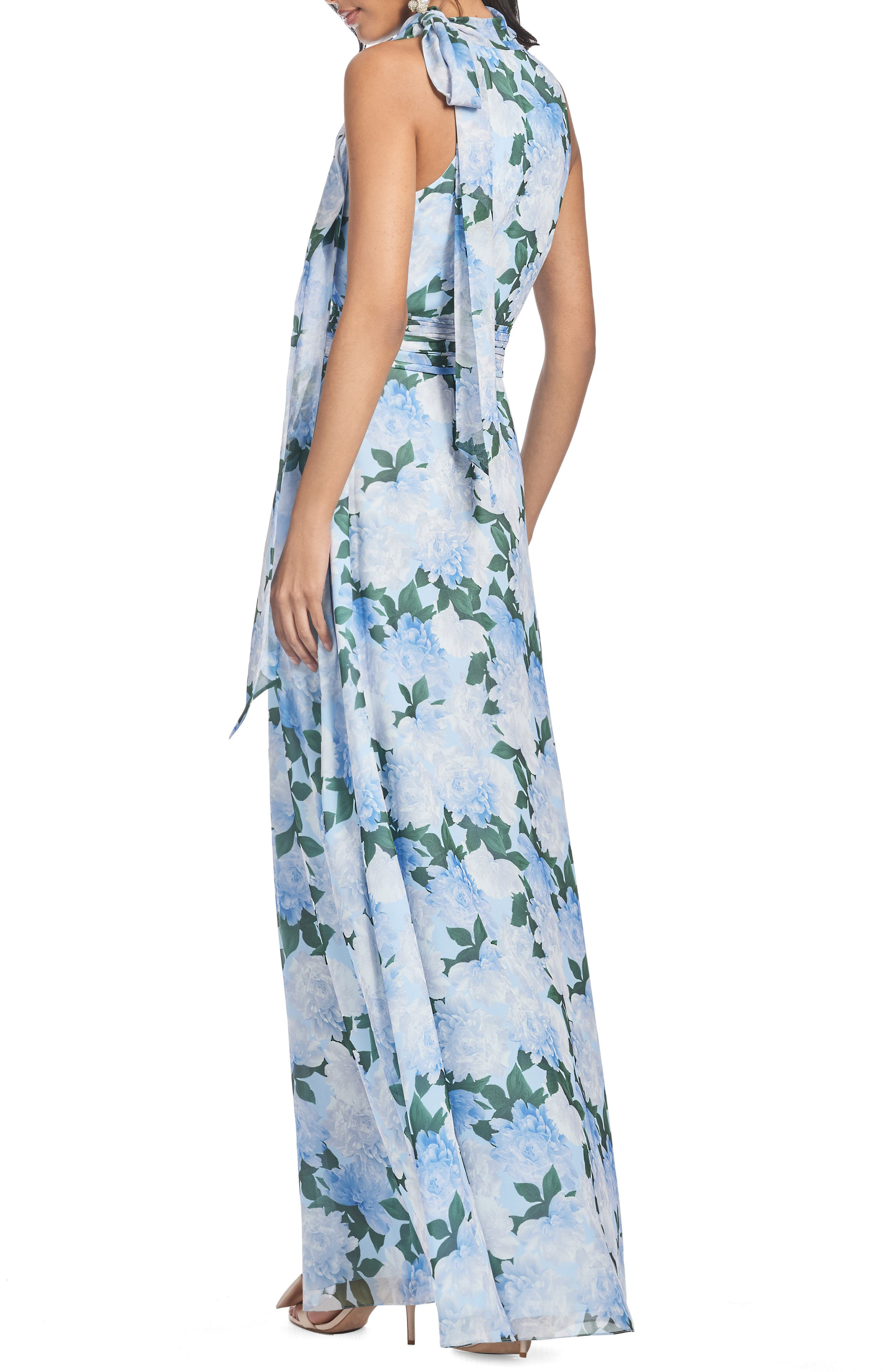 Sachin & Babi Kayla Floral High Neck Gown in Glacial Peonies at Nordstrom - 2