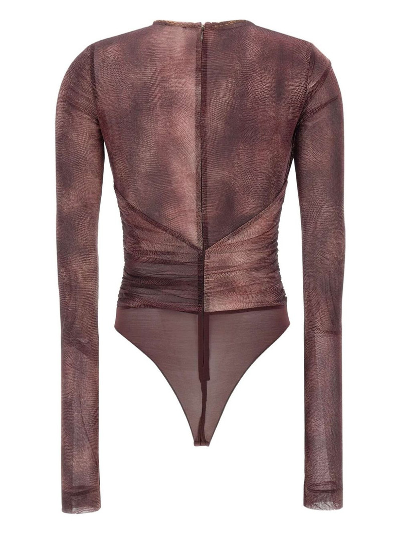 ELISABETTA FRANCHI snakeskin-print gathered bodysuit outlook