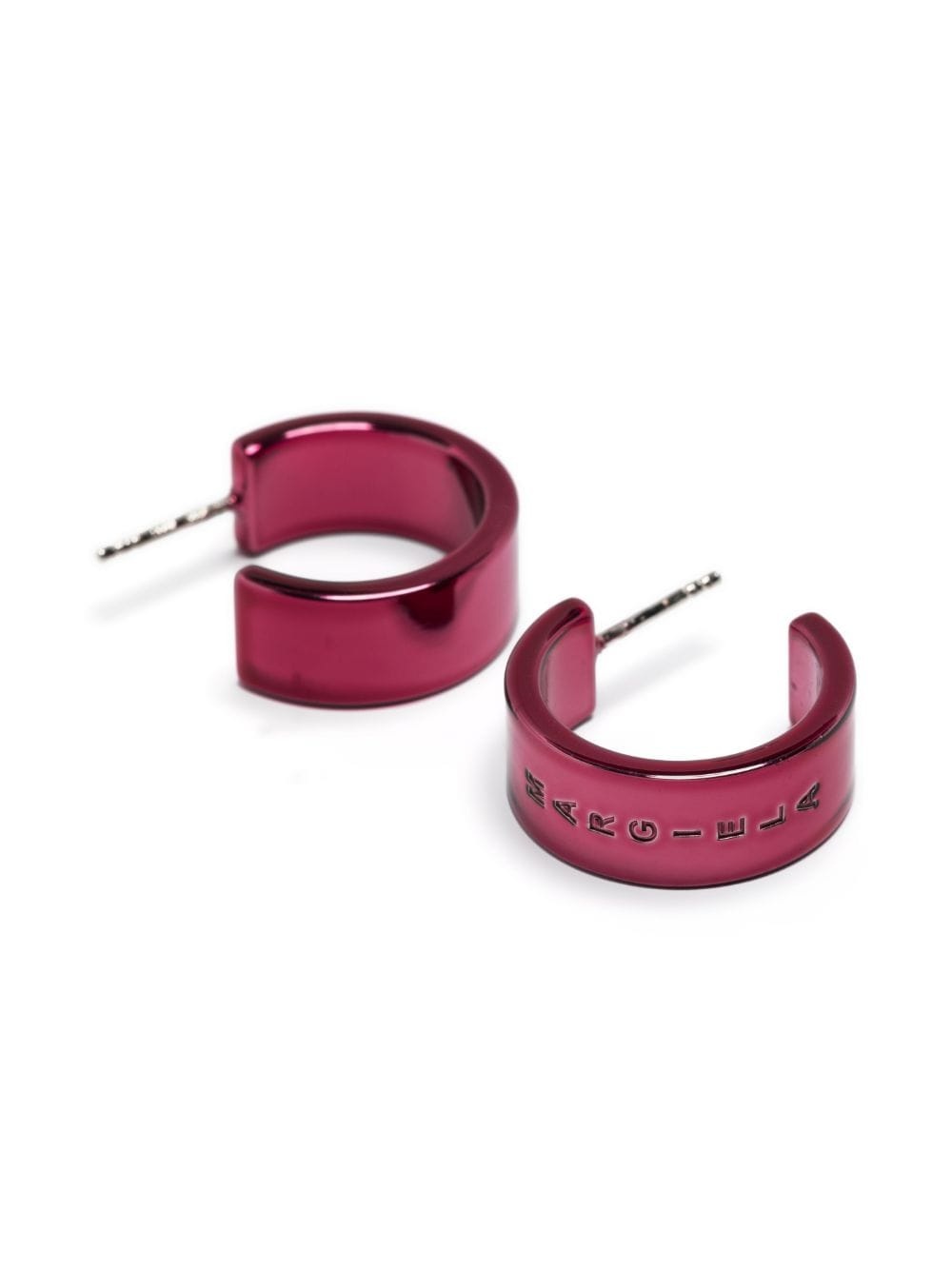 embossed-logo hoop earrings - 4