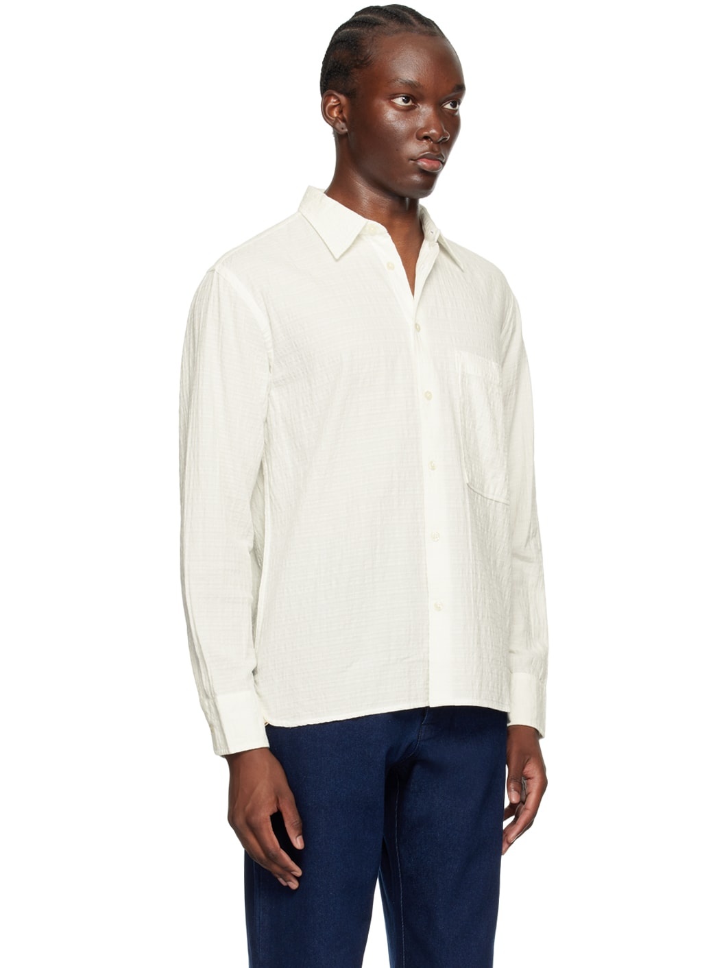 White Square Pocket Shirt - 2