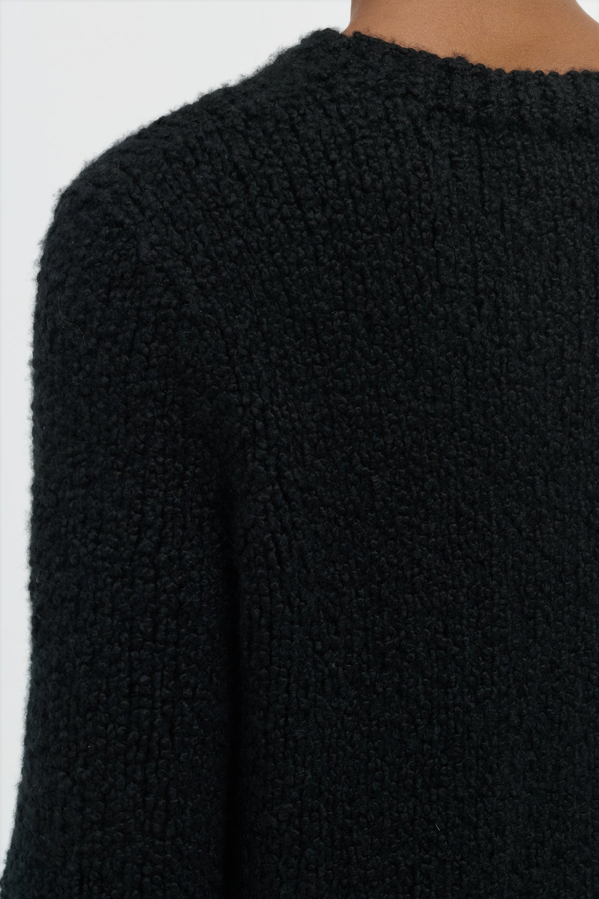 Typhon Knit Sweater in Black Cashmere Boucle - 5