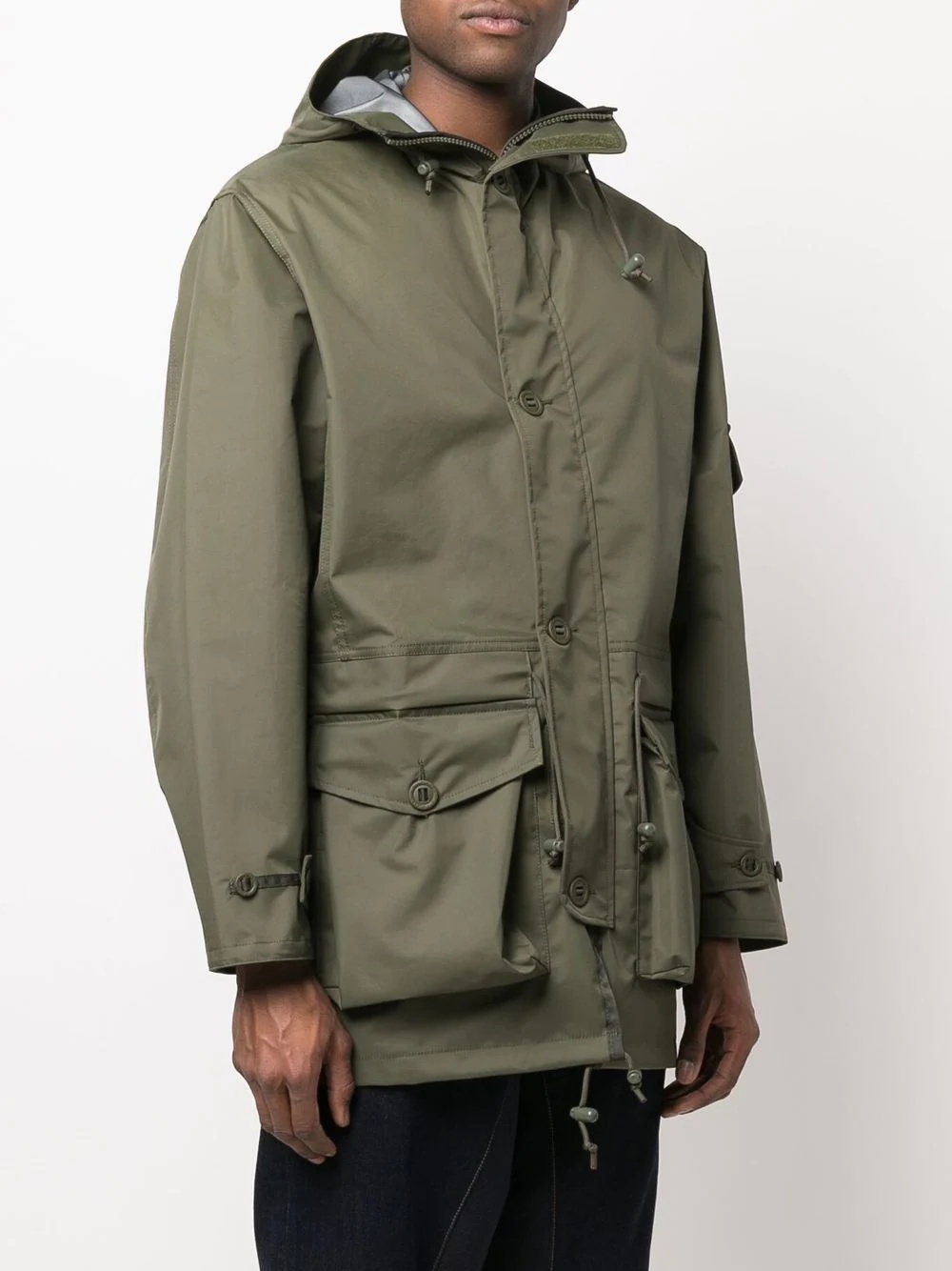 zip-up hooded coat - 3