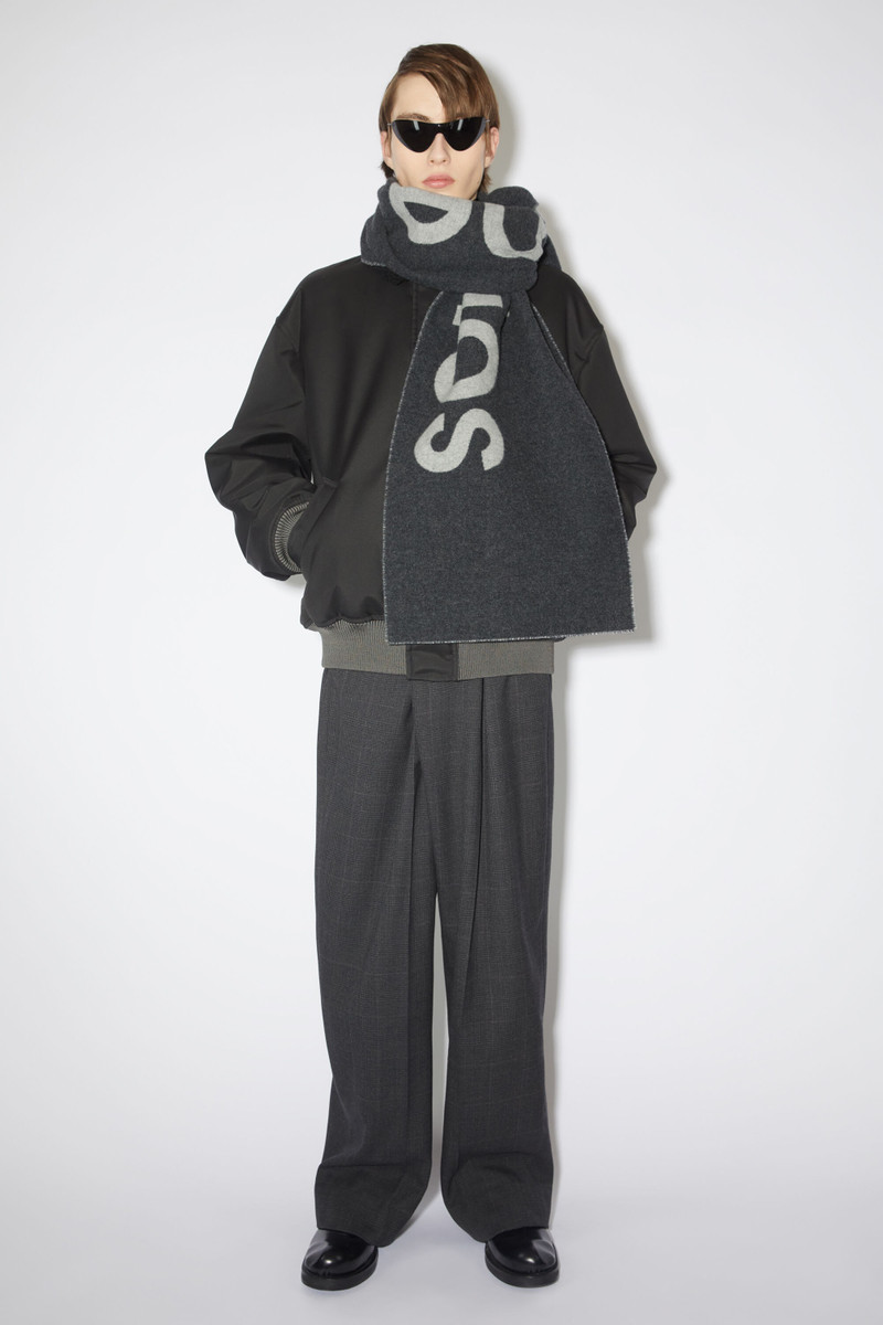 Logo jacquard scarf - Narrow - Grey/light grey 3