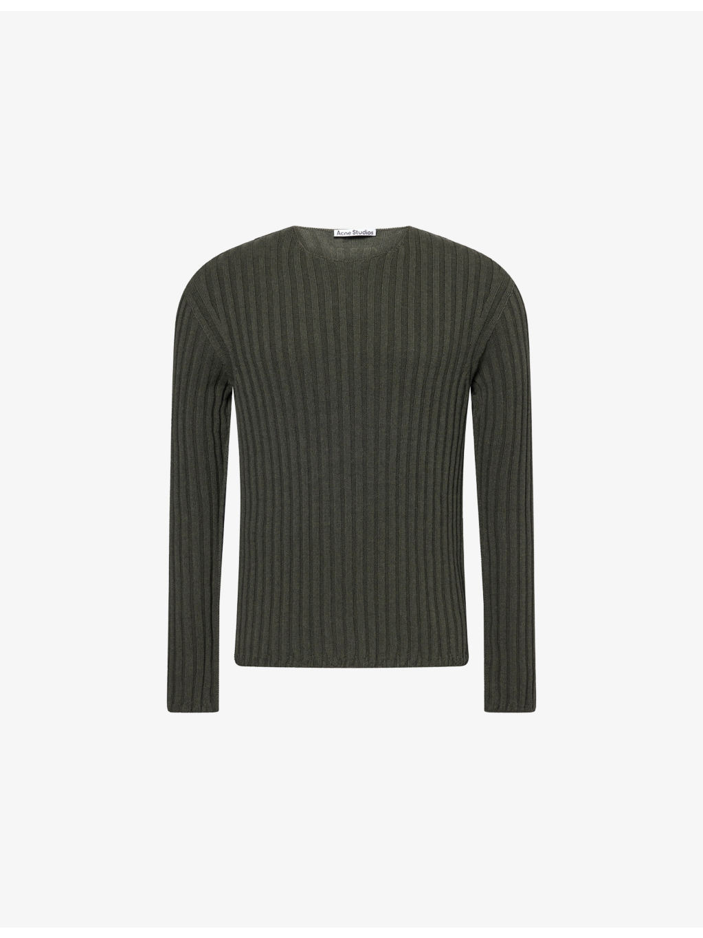 Ribbed Crewneck Knitted Jumper - 1