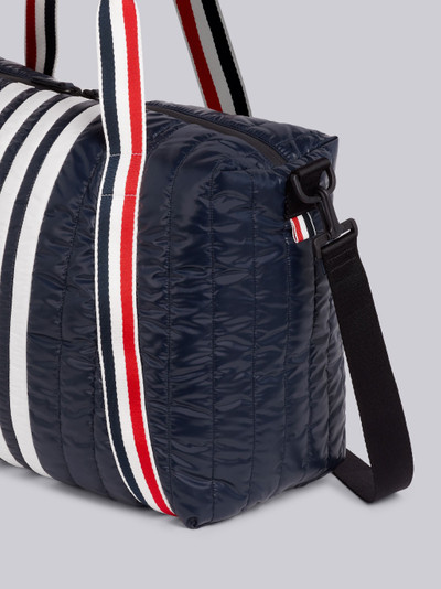 Thom Browne Navy Quilted Ripstop Tricolor Webbing Handles 4-Bar Gym Bag outlook