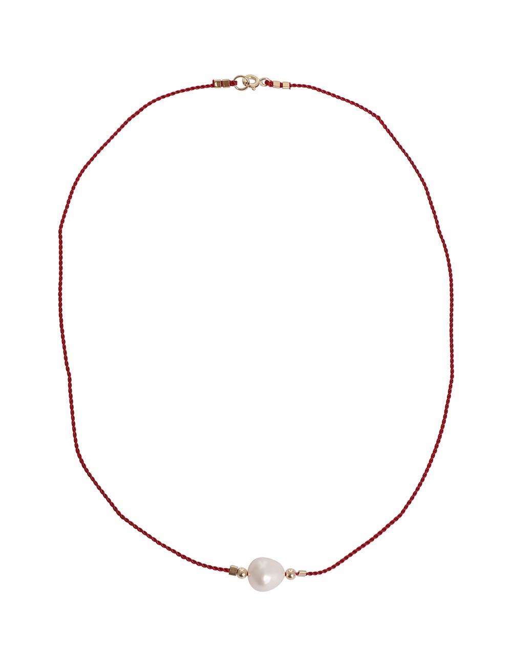 SIGNET PEARL CORD NECKLACE - 1