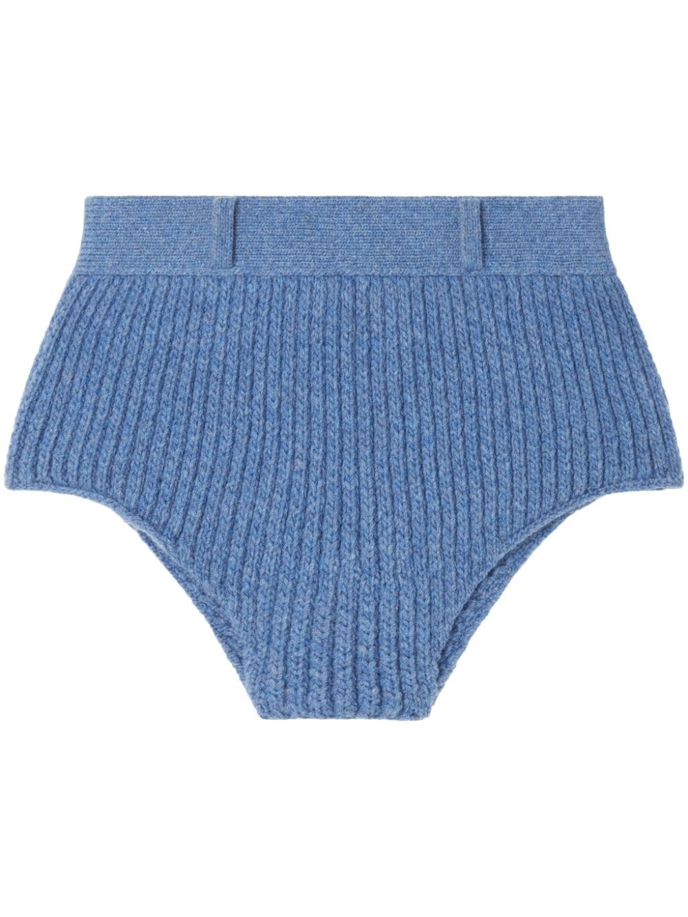 knitted high-waisted shorts - 1