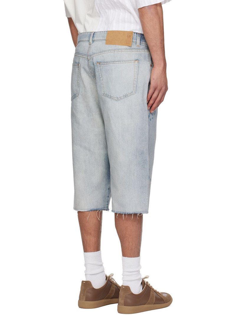 Blue Drawstring Denim Shorts 3