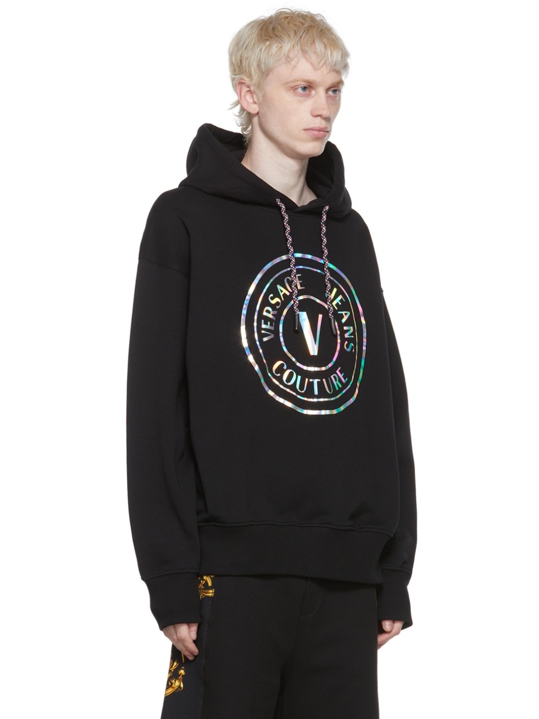 Black V-Emblem Hoodie - 2