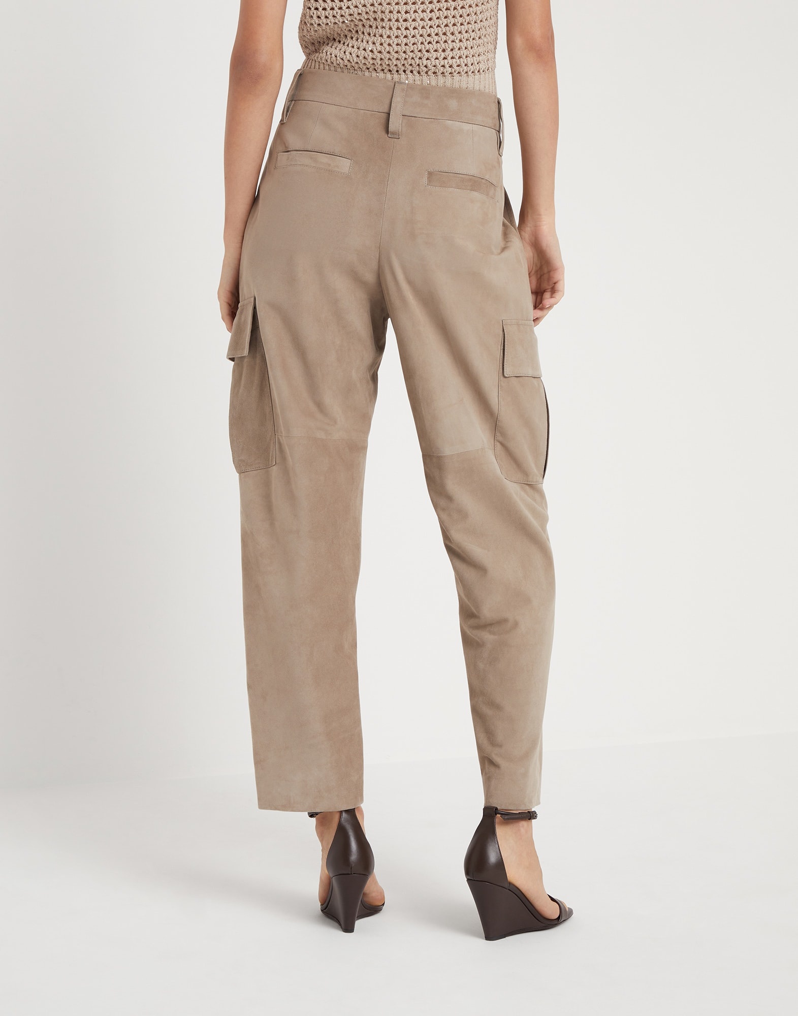 Suede slouchy cargo trousers - 2