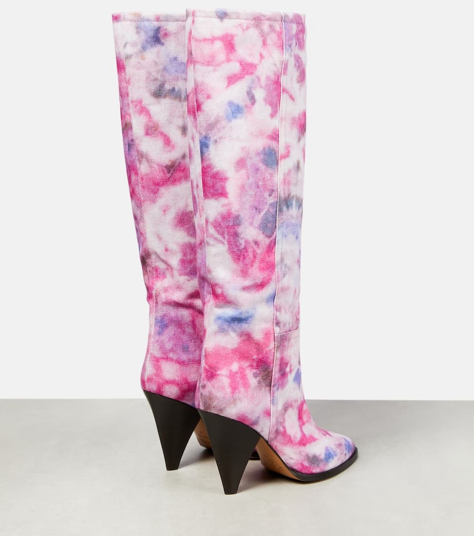 Ririo printed leather knee-high boots - 3