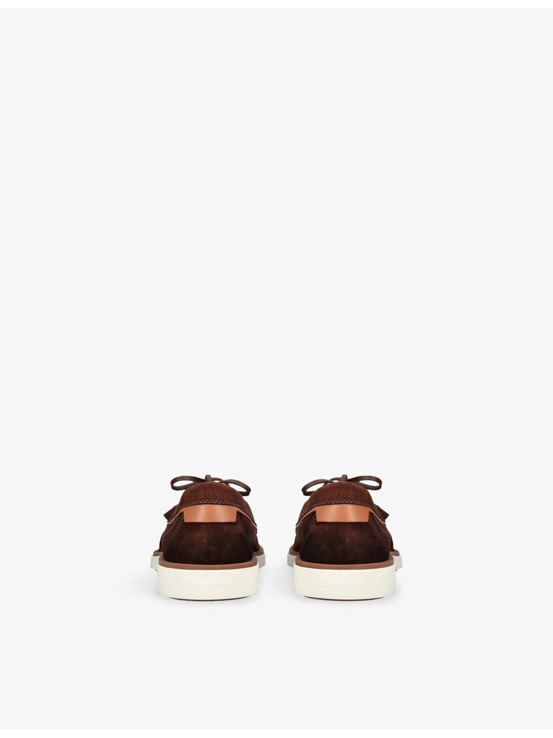 Santoni Detroit Suede Boat Shoes outlook